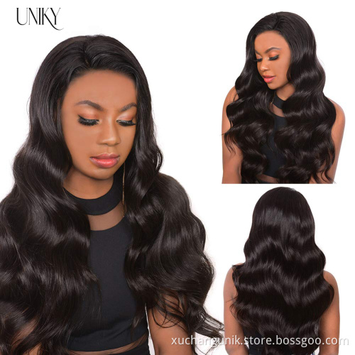 Good Quality Peruvian Virgin Human Hair Wig 150% 180% Mink 13*6 HD Lace Front Peruvian Cuticle Aligned Human Hair Wig Body Wave